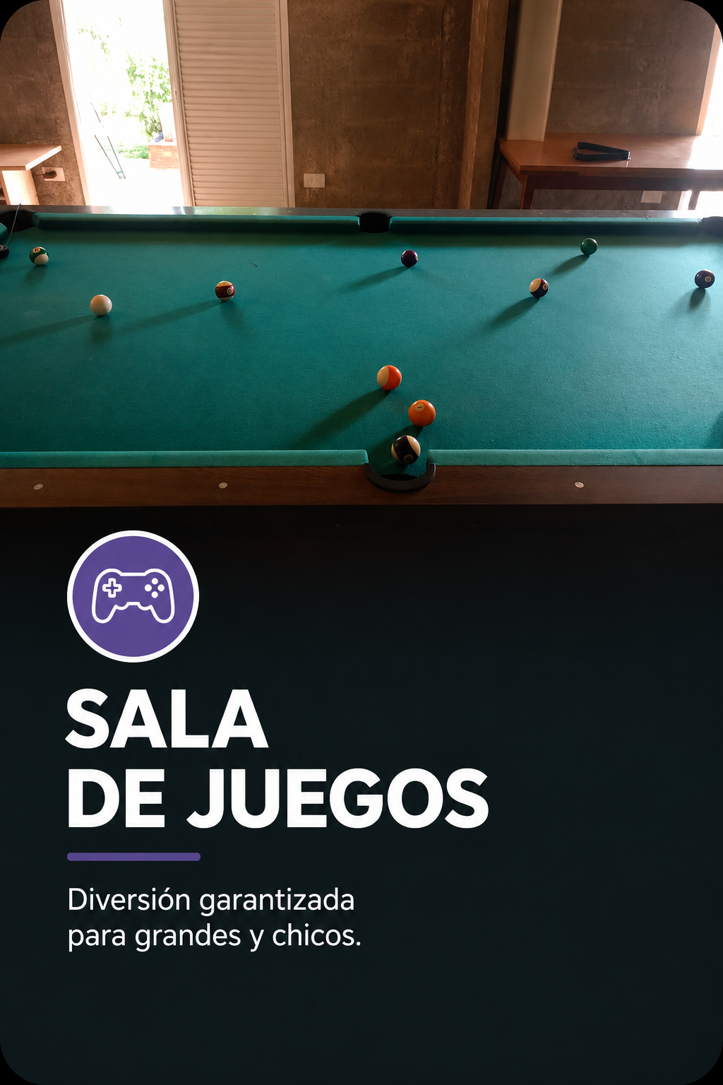 Sala de juegos en Lagoon Country Club